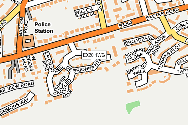 EX20 1WG map - OS OpenMap – Local (Ordnance Survey) EX20 1WG map - OS OpenMap – Local (Ordnance Survey)