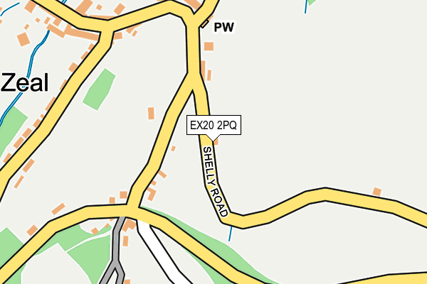 EX20 2PQ map - OS OpenMap – Local (Ordnance Survey) EX20 2PQ map - OS OpenMap – Local (Ordnance Survey)