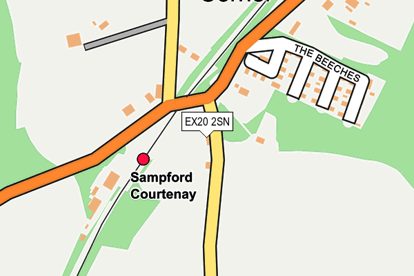 EX20 2SN map - OS OpenMap – Local (Ordnance Survey) EX20 2SN map - OS OpenMap – Local (Ordnance Survey)