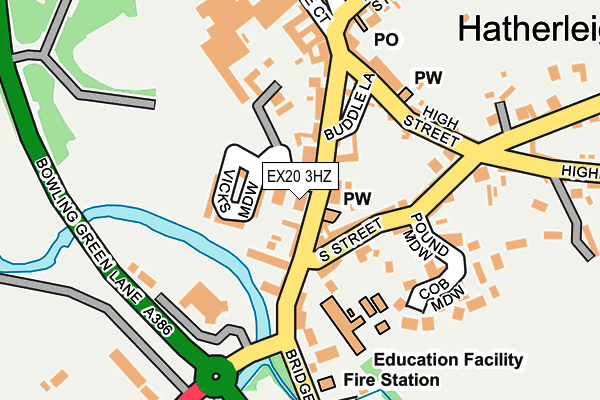 EX20 3HZ map - OS OpenMap – Local (Ordnance Survey) EX20 3HZ map - OS OpenMap – Local (Ordnance Survey)