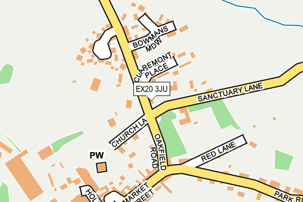 EX20 3JU map - OS OpenMap – Local (Ordnance Survey) EX20 3JU map - OS OpenMap – Local (Ordnance Survey)