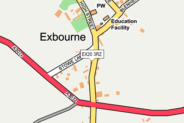EX20 3RZ map - OS OpenMap – Local (Ordnance Survey) EX20 3RZ map - OS OpenMap – Local (Ordnance Survey)