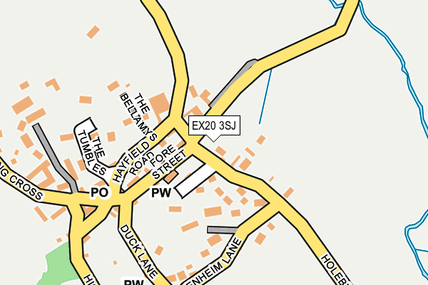 EX20 3SJ map - OS OpenMap – Local (Ordnance Survey) EX20 3SJ map - OS OpenMap – Local (Ordnance Survey)