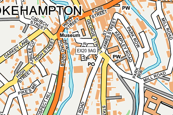 EX20 9AG map - OS OpenMap – Local (Ordnance Survey) EX20 9AG map - OS OpenMap – Local (Ordnance Survey)