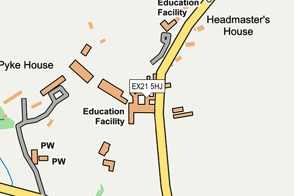 EX21 5HJ map - OS OpenMap – Local (Ordnance Survey) EX21 5HJ map - OS OpenMap – Local (Ordnance Survey)
