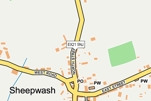 EX21 5NJ map - OS OpenMap – Local (Ordnance Survey) EX21 5NJ map - OS OpenMap – Local (Ordnance Survey)