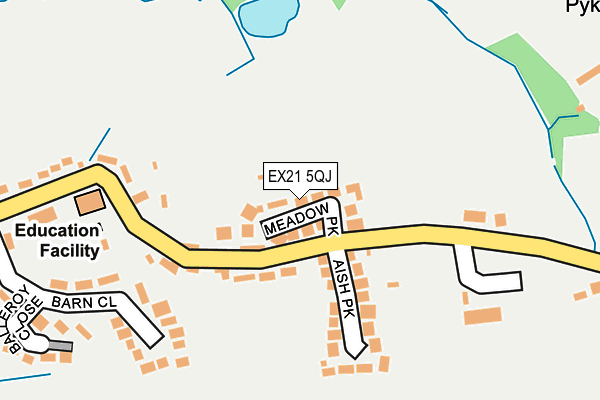 EX21 5QJ map - OS OpenMap – Local (Ordnance Survey) EX21 5QJ map - OS OpenMap – Local (Ordnance Survey)
