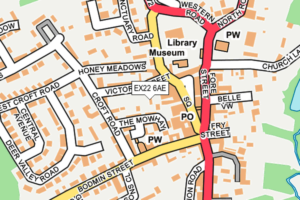 EX22 6AE map - OS OpenMap – Local (Ordnance Survey) EX22 6AE map - OS OpenMap – Local (Ordnance Survey)