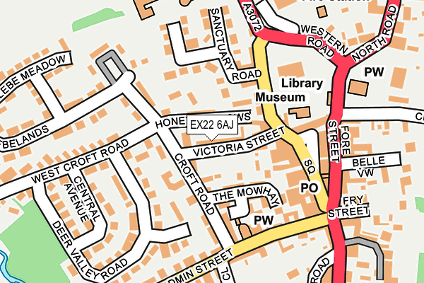 EX22 6AJ map - OS OpenMap – Local (Ordnance Survey) EX22 6AJ map - OS OpenMap – Local (Ordnance Survey)