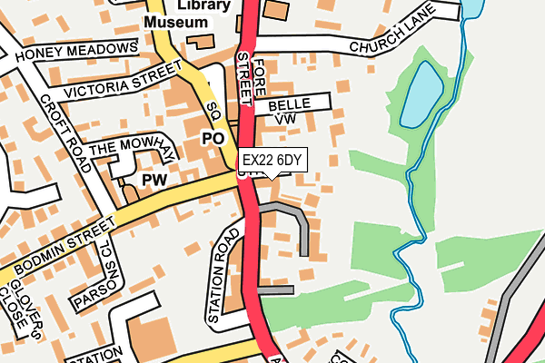 EX22 6DY map - OS OpenMap – Local (Ordnance Survey) EX22 6DY map - OS OpenMap – Local (Ordnance Survey)