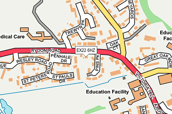 EX22 6HZ map - OS OpenMap – Local (Ordnance Survey) EX22 6HZ map - OS OpenMap – Local (Ordnance Survey)