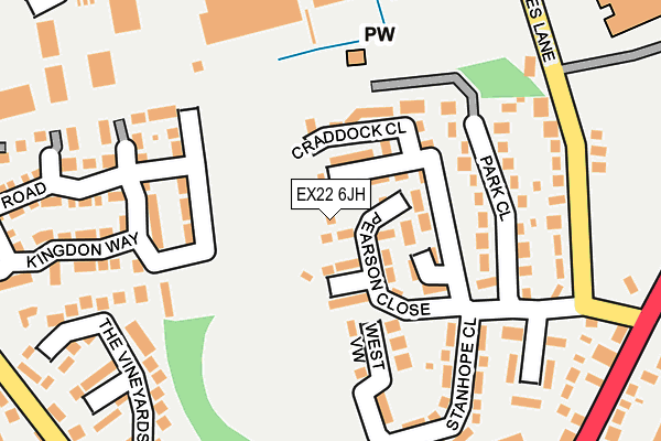 EX22 6JH map - OS OpenMap – Local (Ordnance Survey) EX22 6JH map - OS OpenMap – Local (Ordnance Survey)