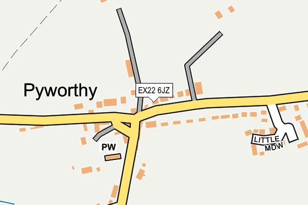 EX22 6JZ map - OS OpenMap – Local (Ordnance Survey) EX22 6JZ map - OS OpenMap – Local (Ordnance Survey)