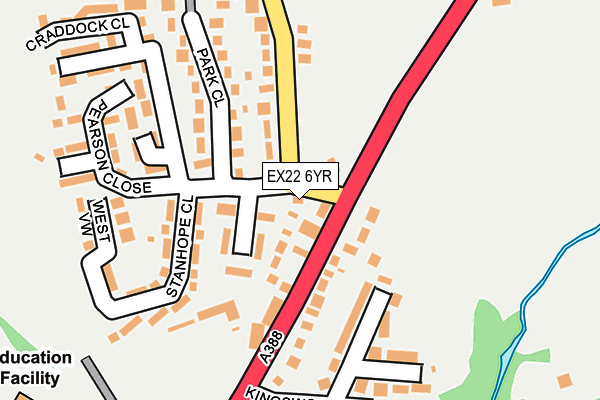 EX22 6YR map - OS OpenMap – Local (Ordnance Survey) EX22 6YR map - OS OpenMap – Local (Ordnance Survey)