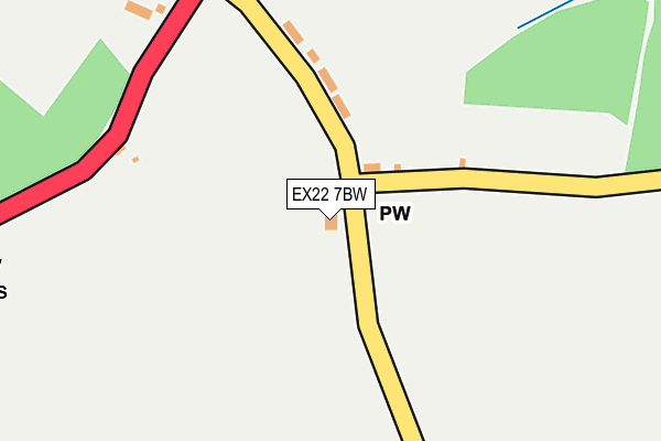 EX22 7BW map - OS OpenMap – Local (Ordnance Survey) EX22 7BW map - OS OpenMap – Local (Ordnance Survey)