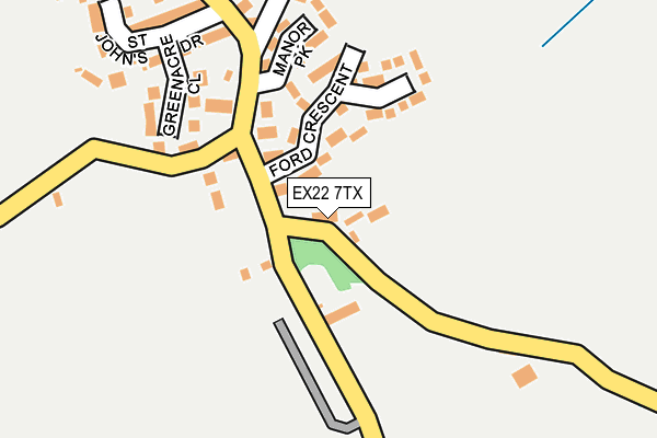 EX22 7TX map - OS OpenMap – Local (Ordnance Survey) EX22 7TX map - OS OpenMap – Local (Ordnance Survey)