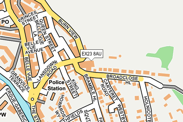 EX23 8AU map - OS OpenMap – Local (Ordnance Survey) EX23 8AU map - OS OpenMap – Local (Ordnance Survey)