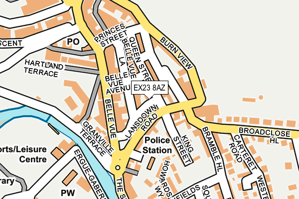 EX23 8AZ map - OS OpenMap – Local (Ordnance Survey) EX23 8AZ map - OS OpenMap – Local (Ordnance Survey)