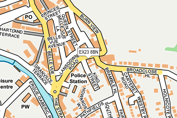 EX23 8BN map - OS OpenMap – Local (Ordnance Survey) EX23 8BN map - OS OpenMap – Local (Ordnance Survey)