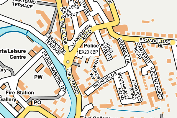 EX23 8BP map - OS OpenMap – Local (Ordnance Survey) EX23 8BP map - OS OpenMap – Local (Ordnance Survey)
