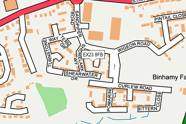 EX23 8FB map - OS OpenMap – Local (Ordnance Survey) EX23 8FB map - OS OpenMap – Local (Ordnance Survey)