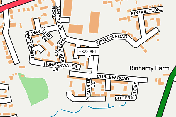 EX23 8FL map - OS OpenMap – Local (Ordnance Survey) EX23 8FL map - OS OpenMap – Local (Ordnance Survey)