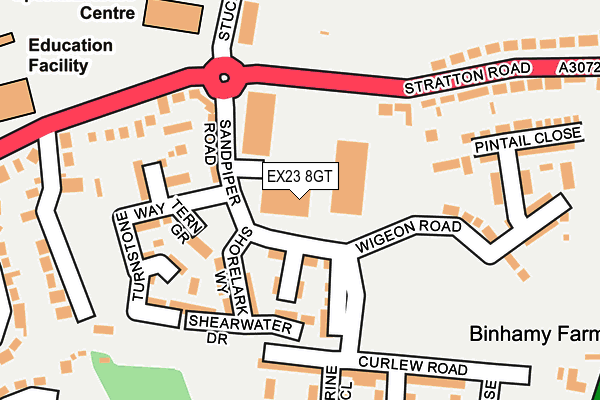 EX23 8GT map - OS OpenMap – Local (Ordnance Survey) EX23 8GT map - OS OpenMap – Local (Ordnance Survey)