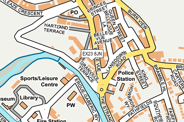 EX23 8JN map - OS OpenMap – Local (Ordnance Survey) EX23 8JN map - OS OpenMap – Local (Ordnance Survey)