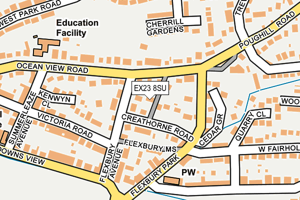 EX23 8SU map - OS OpenMap – Local (Ordnance Survey) EX23 8SU map - OS OpenMap – Local (Ordnance Survey)