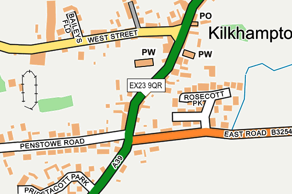 EX23 9QR map - OS OpenMap – Local (Ordnance Survey) EX23 9QR map - OS OpenMap – Local (Ordnance Survey)