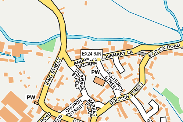 EX24 6JN map - OS OpenMap – Local (Ordnance Survey) EX24 6JN map - OS OpenMap – Local (Ordnance Survey)
