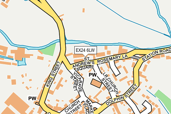 EX24 6LW map - OS OpenMap – Local (Ordnance Survey) EX24 6LW map - OS OpenMap – Local (Ordnance Survey)