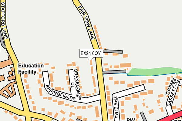 EX24 6QY map - OS OpenMap – Local (Ordnance Survey) EX24 6QY map - OS OpenMap – Local (Ordnance Survey)