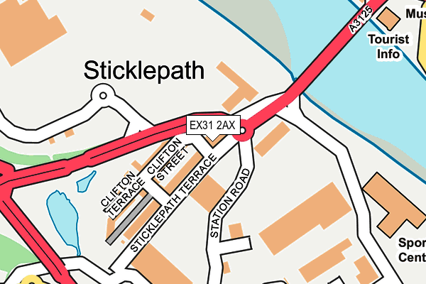 EX31 2AX map - OS OpenMap – Local (Ordnance Survey) EX31 2AX map - OS OpenMap – Local (Ordnance Survey)