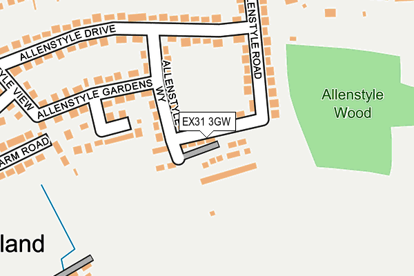 EX31 3GW map - OS OpenMap – Local (Ordnance Survey) EX31 3GW map - OS OpenMap – Local (Ordnance Survey)
