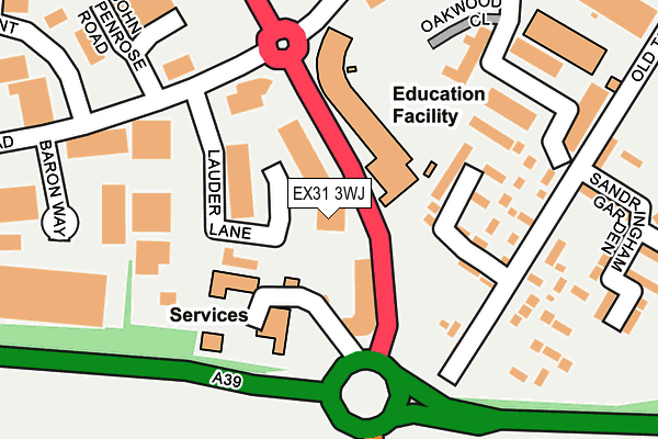 EX31 3WJ map - OS OpenMap – Local (Ordnance Survey) EX31 3WJ map - OS OpenMap – Local (Ordnance Survey)
