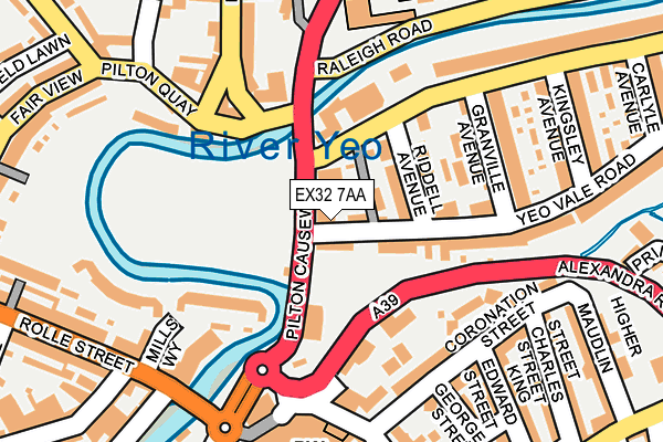 EX32 7AA map - OS OpenMap – Local (Ordnance Survey)