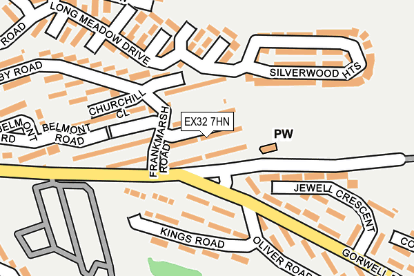 EX32 7HN map - OS OpenMap – Local (Ordnance Survey) EX32 7HN map - OS OpenMap – Local (Ordnance Survey)