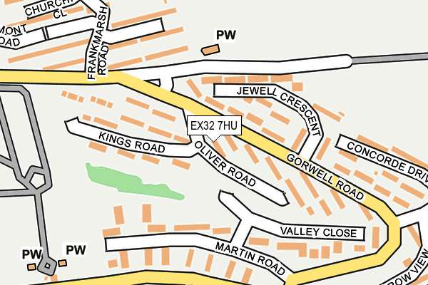 EX32 7HU map - OS OpenMap – Local (Ordnance Survey) EX32 7HU map - OS OpenMap – Local (Ordnance Survey)