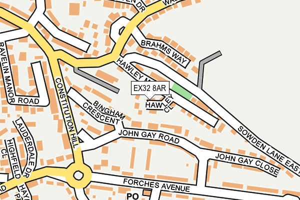 EX32 8AR map - OS OpenMap – Local (Ordnance Survey) EX32 8AR map - OS OpenMap – Local (Ordnance Survey)
