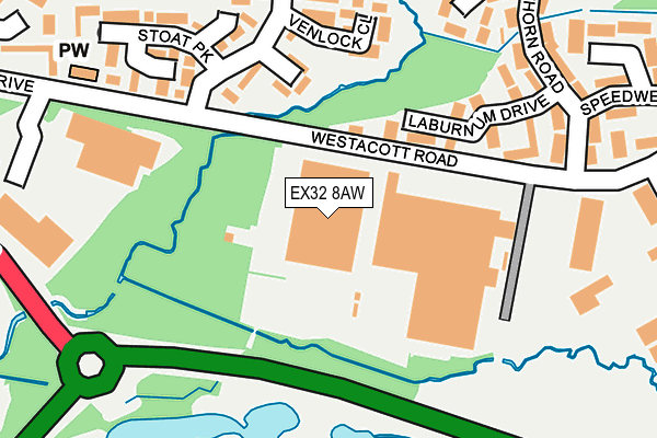 EX32 8AW map - OS OpenMap – Local (Ordnance Survey) EX32 8AW map - OS OpenMap – Local (Ordnance Survey)