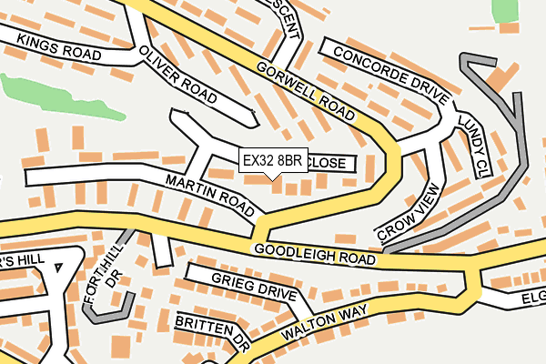 EX32 8BR map - OS OpenMap – Local (Ordnance Survey) EX32 8BR map - OS OpenMap – Local (Ordnance Survey)
