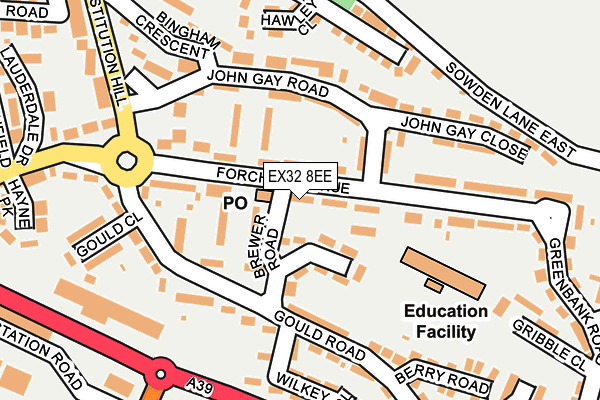 EX32 8EE map - OS OpenMap – Local (Ordnance Survey) EX32 8EE map - OS OpenMap – Local (Ordnance Survey)