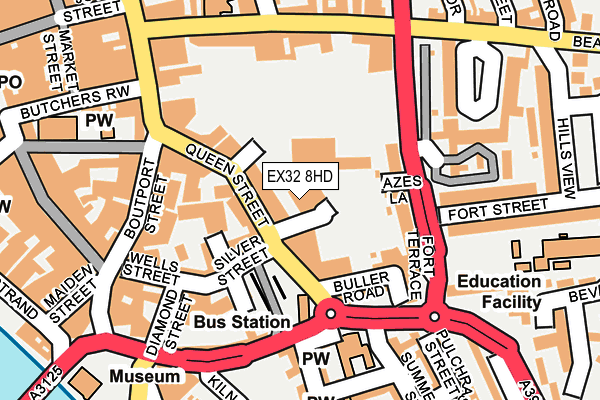 EX32 8HD map - OS OpenMap – Local (Ordnance Survey) EX32 8HD map - OS OpenMap – Local (Ordnance Survey)