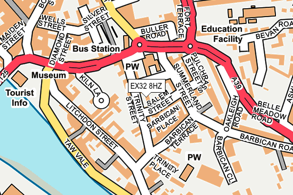 EX32 8HZ map - OS OpenMap – Local (Ordnance Survey) EX32 8HZ map - OS OpenMap – Local (Ordnance Survey)