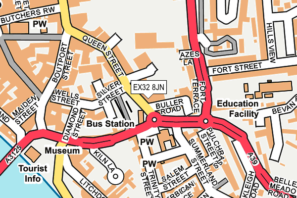EX32 8JN map - OS OpenMap – Local (Ordnance Survey) EX32 8JN map - OS OpenMap – Local (Ordnance Survey)