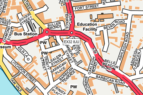 EX32 8JU map - OS OpenMap – Local (Ordnance Survey) EX32 8JU map - OS OpenMap – Local (Ordnance Survey)