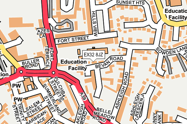 EX32 8JZ map - OS OpenMap – Local (Ordnance Survey) EX32 8JZ map - OS OpenMap – Local (Ordnance Survey)
