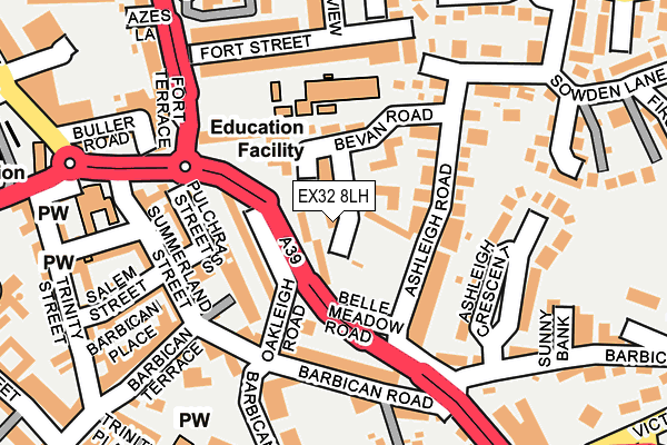 EX32 8LH map - OS OpenMap – Local (Ordnance Survey) EX32 8LH map - OS OpenMap – Local (Ordnance Survey)