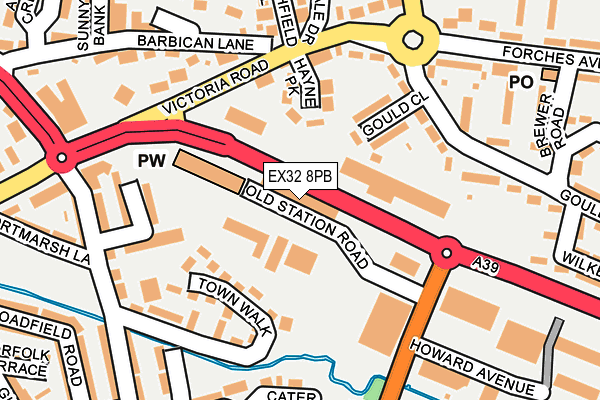 EX32 8PB map - OS OpenMap – Local (Ordnance Survey) EX32 8PB map - OS OpenMap – Local (Ordnance Survey)